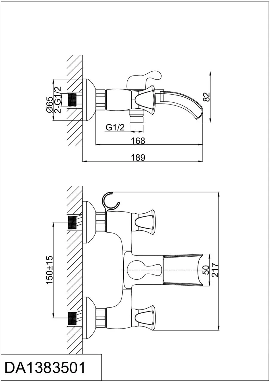 картинка Смеситель для ванны D&K Hessen Grimm DA1383501 