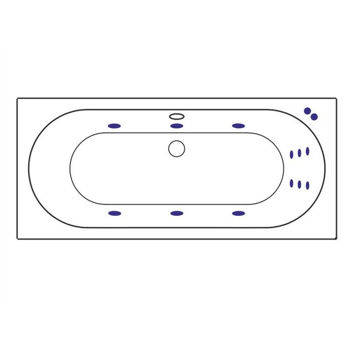 картинка Ванна EXCELLENT Oceana 160x75 LINE бронза 