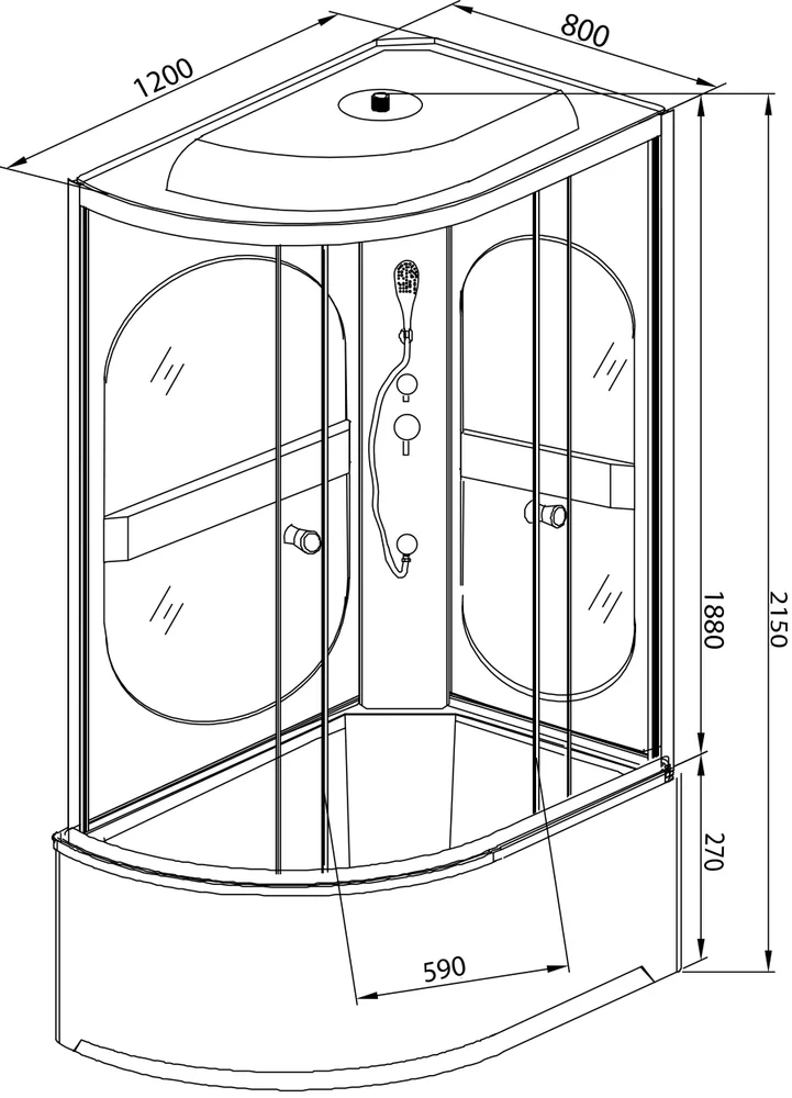 картинка Душевая кабина AvaCan L520R стандартная 