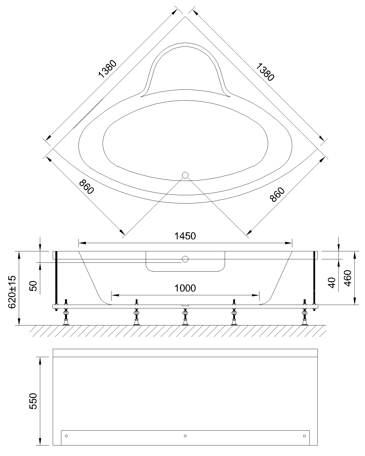 картинка Гидромассажная ванна Royal Bath FANKE COMFORT 140x140x65 