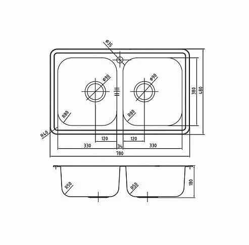 картинка Мойка кухонная из нержавеющей стали IDDIS Strit STR78S2i77 