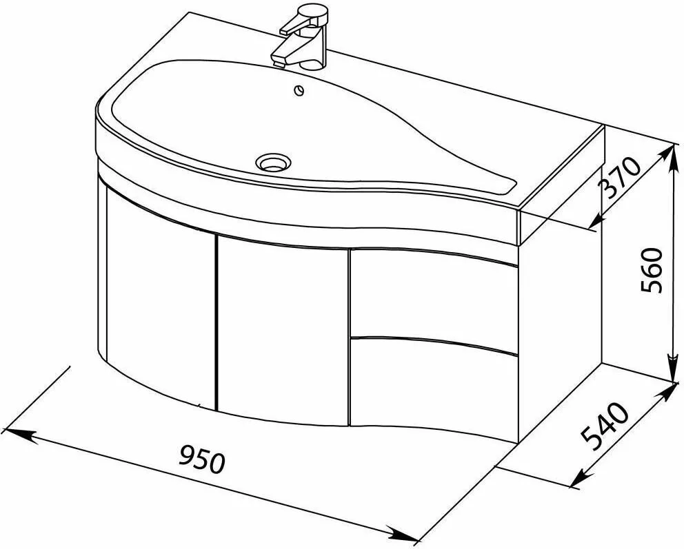 Тумба с раковиной Aquanet сопрано 95