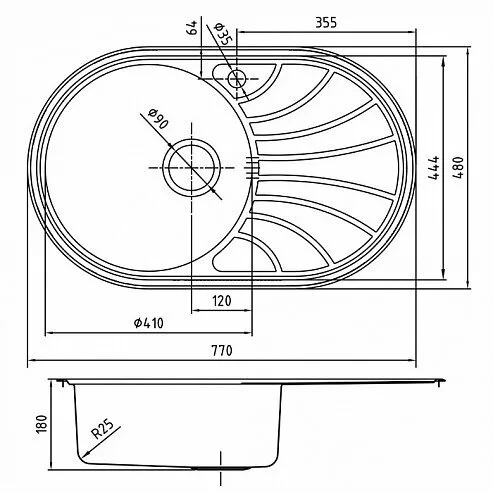 картинка Мойка кухонная из нержавеющей стали IDDIS Suno SUN77PLi77 