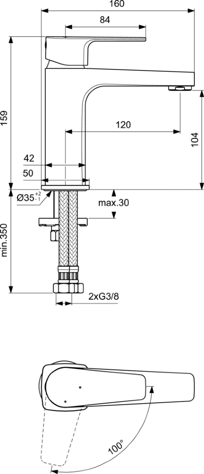 картинка Смеситель Ideal Standard BC687AA для раковины 