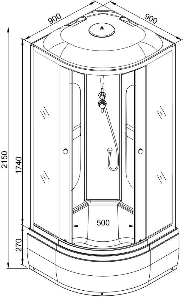 картинка Душевая кабина AvaCan L590 стандартная 