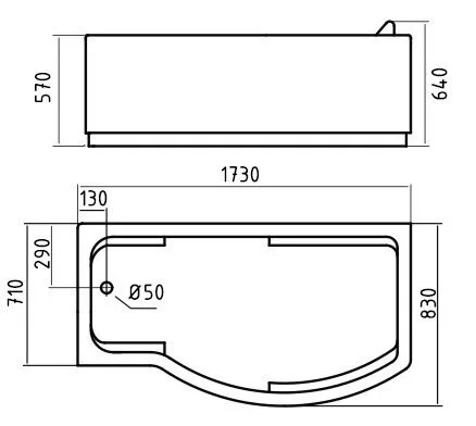 картинка Акриловая ванна Gemy G9010 B L 