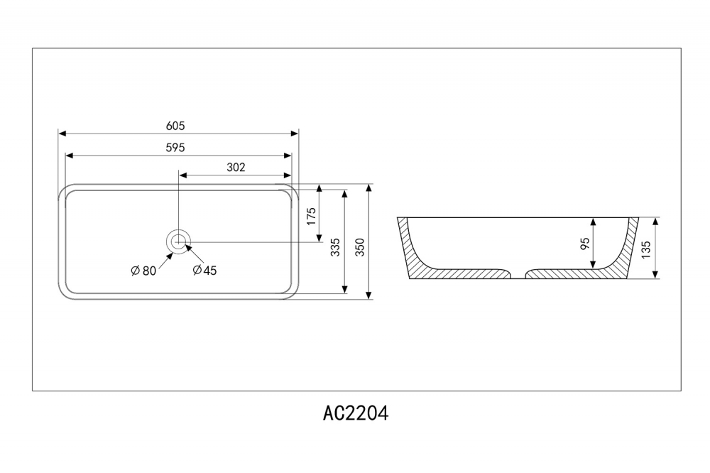 картинка Раковина накладная ABBER Rechteck AC2204MDG зеленая матовая 