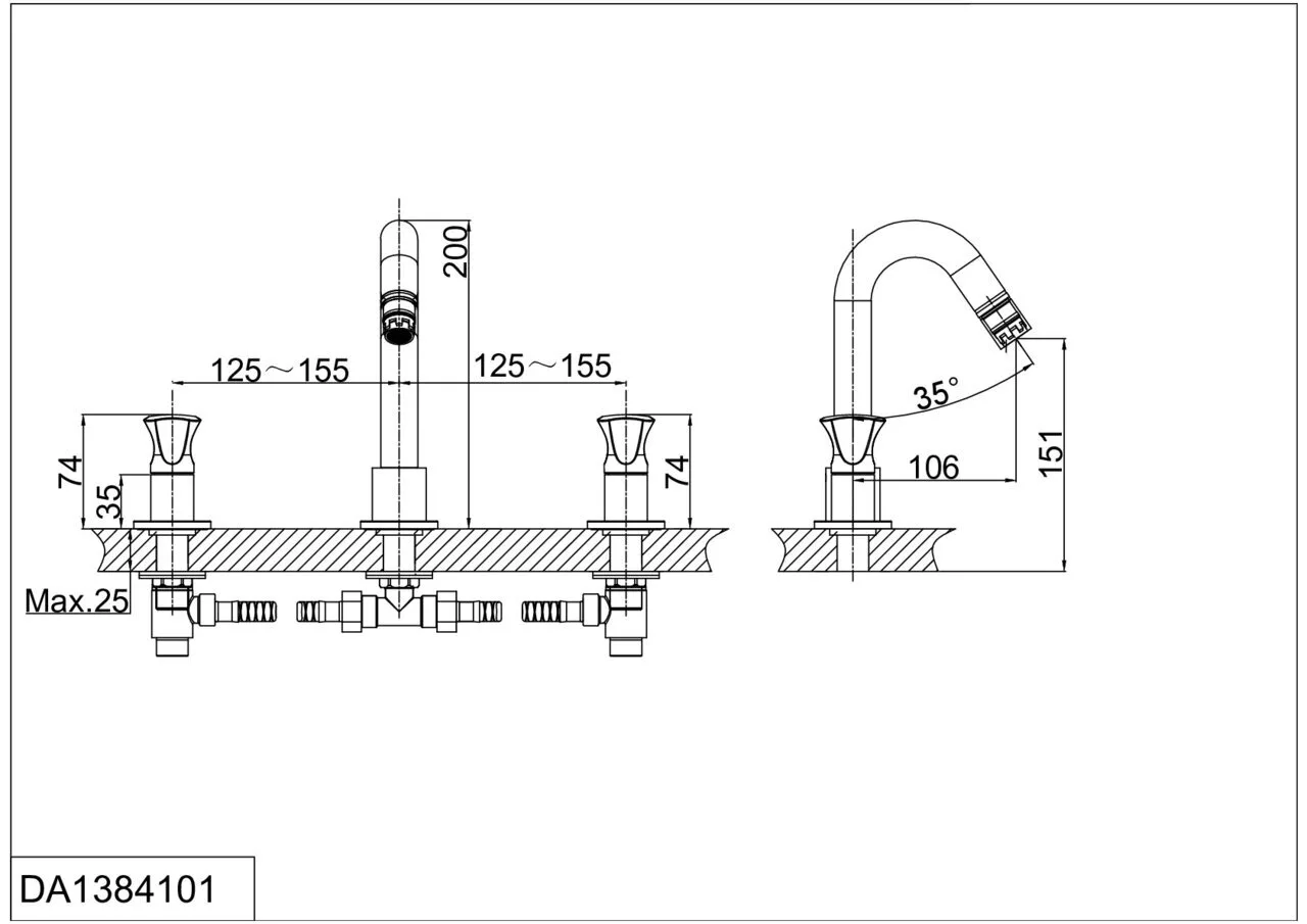 картинка Смеситель для раковины D&K Hessen Grimm DA1384101 