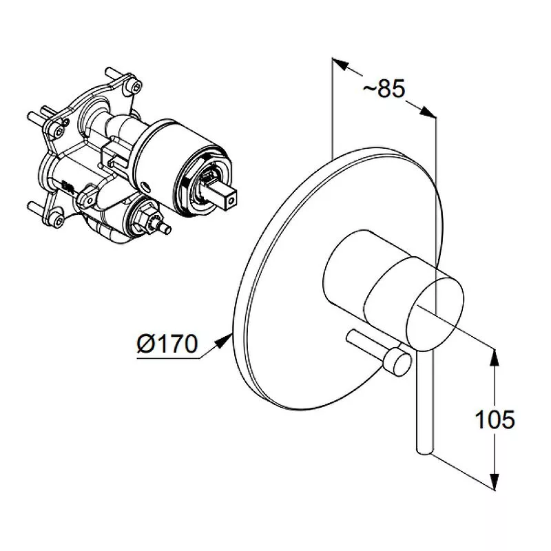 картинка Смеситель для ванны с душем Kludi Bozz 386503976, черный 