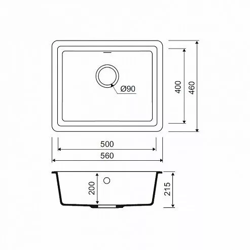 картинка Мойка кухонная из искусственного гранита IDDIS Tanto TU3W561i87 