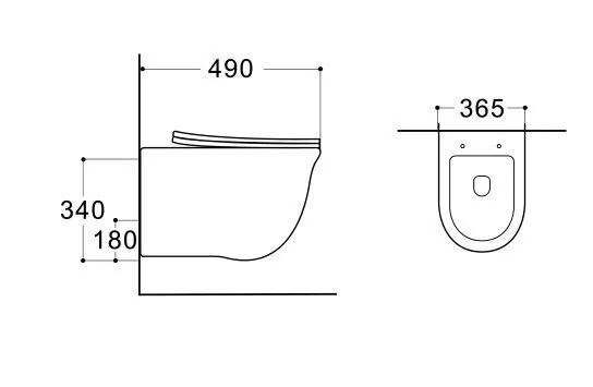 картинка Унитаз подвесной безободковый Aquatek КЛАССИК AQ1112-00 490х365х340 мм 