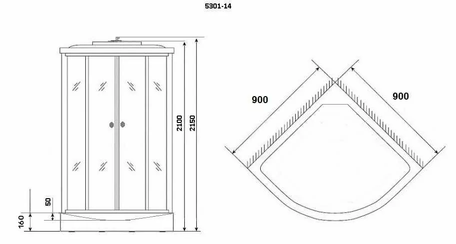 картинка Душевая кабина Niagara NG-5301-14 900х900х2150 