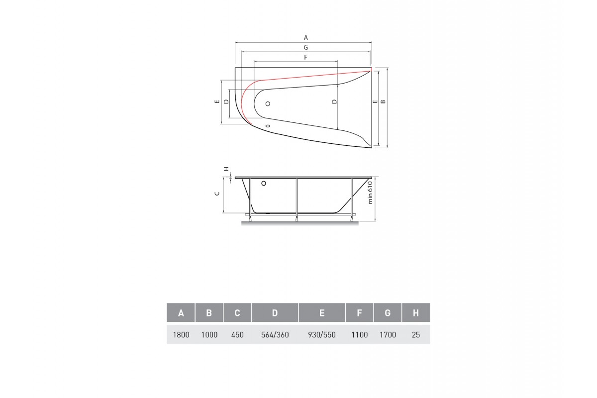 картинка Акриловая ванна Vayer Boomerang 160x90 R 