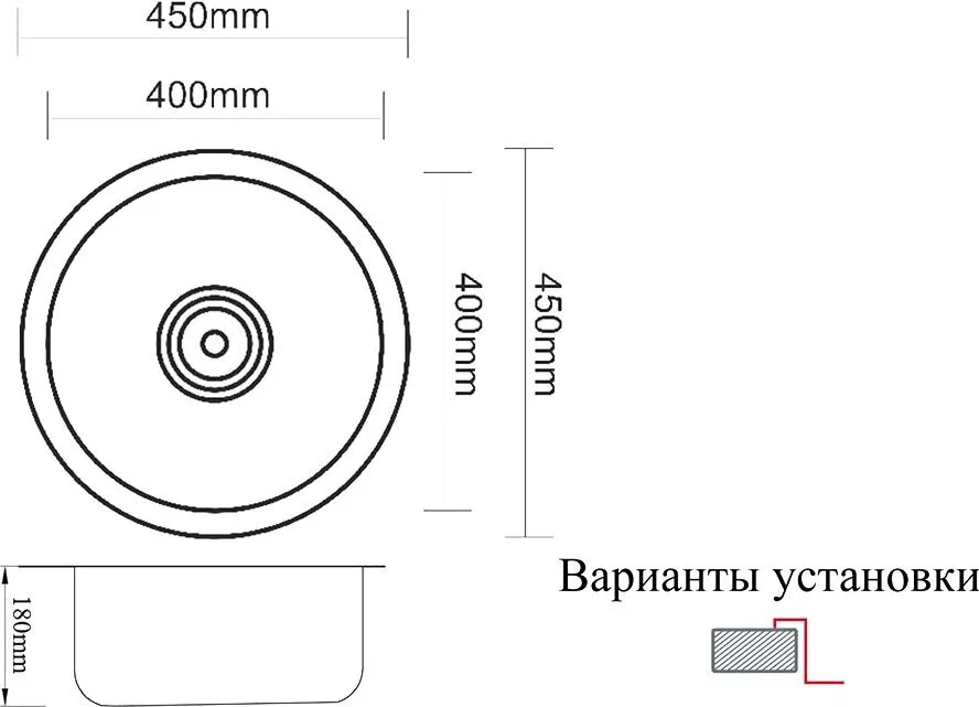 картинка Кухонная мойка ZORG Inox PVD SZR 450 BRONZE 