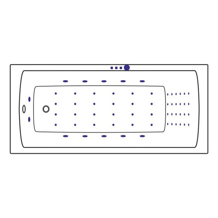 картинка Ванна EXCELLENT Aquaria 170x75 NANO хром 