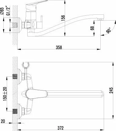 картинка Смеситель для ванны Lemark Partner LM6553C 