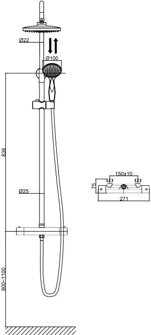 картинка Душевая стойка D&K Potsdam DA2123701B10 