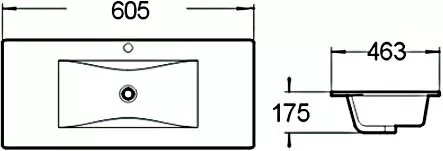 картинка Раковина керамическая SantiLine SL-2102 (60) 