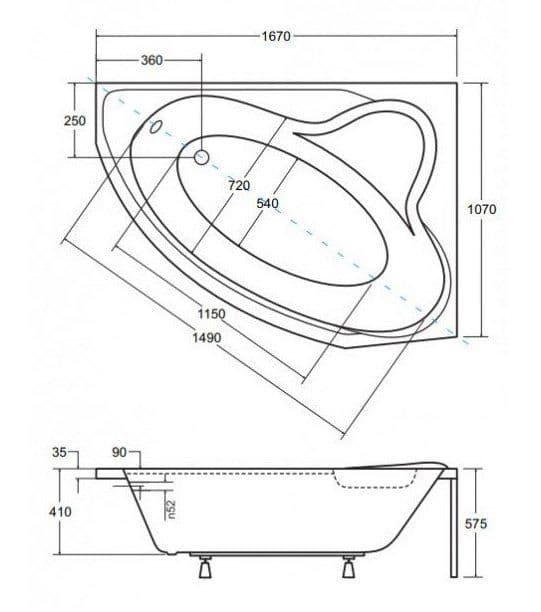 картинка Акриловая ванна Besco Delfina 166x107 P 