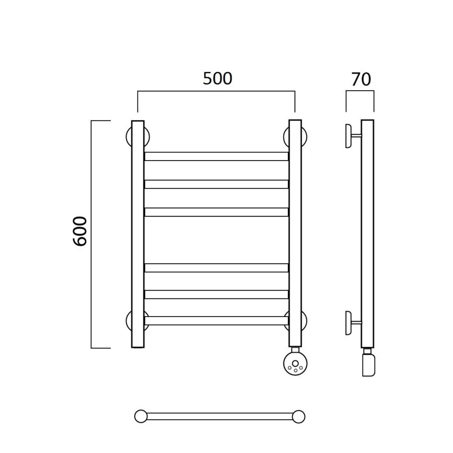 картинка Полотенцесушитель электрический ПРЯМАЯ групповая 60х50 ПРАВЫЙ Aquanerzh 00-12A6050_R 