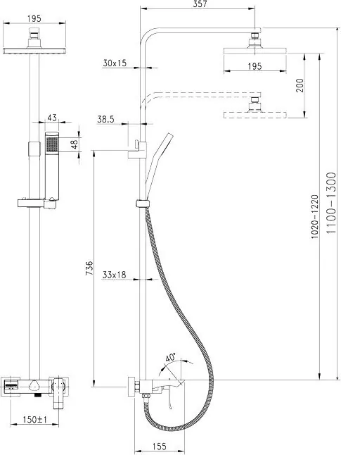 картинка Душевая стойка Lemark Contest LM5862CW 