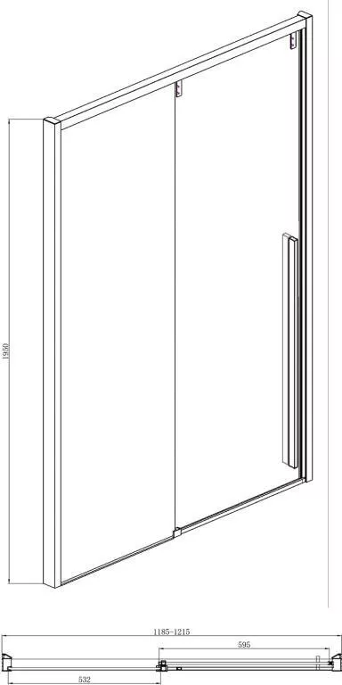 картинка Душевая дверь в нишу BRAVAT SLIM LINE BD120.4105A 