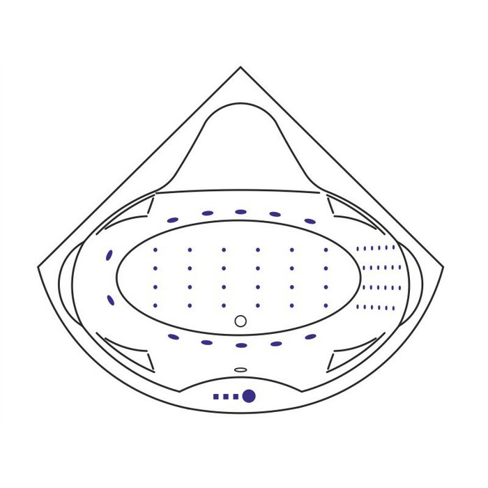 картинка Ванна EXCELLENT Konsul 150x150 NANO хром 