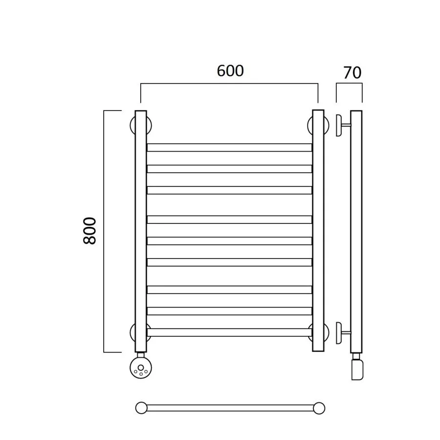 картинка Полотенцесушитель электрический ПРЯМАЯ групповая 80х60 ЛЕВЫЙ Aquanerzh 00-12A8060_L 