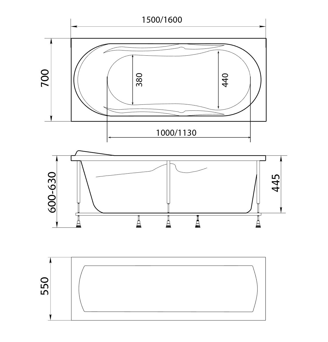 картинка Ванна Marka One VITA 150x70 