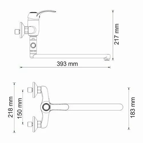 картинка Смеситель для ванны с длинным изливом WasserKRAFT Isar 1302L 