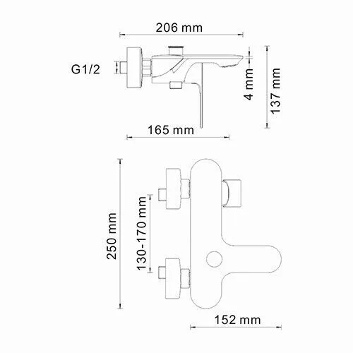 картинка Смеситель для ванны с коротким изливом WasserKRAFT Dinkel 5801 