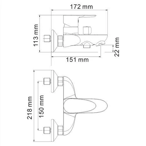 картинка Смеситель для ванны с коротким изливом WasserKRAFT Leine 3501 