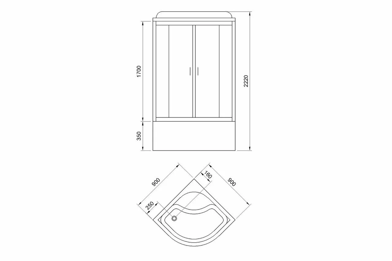 картинка Душевая кабина Royal Bath RB 90CK5-BT-CH 