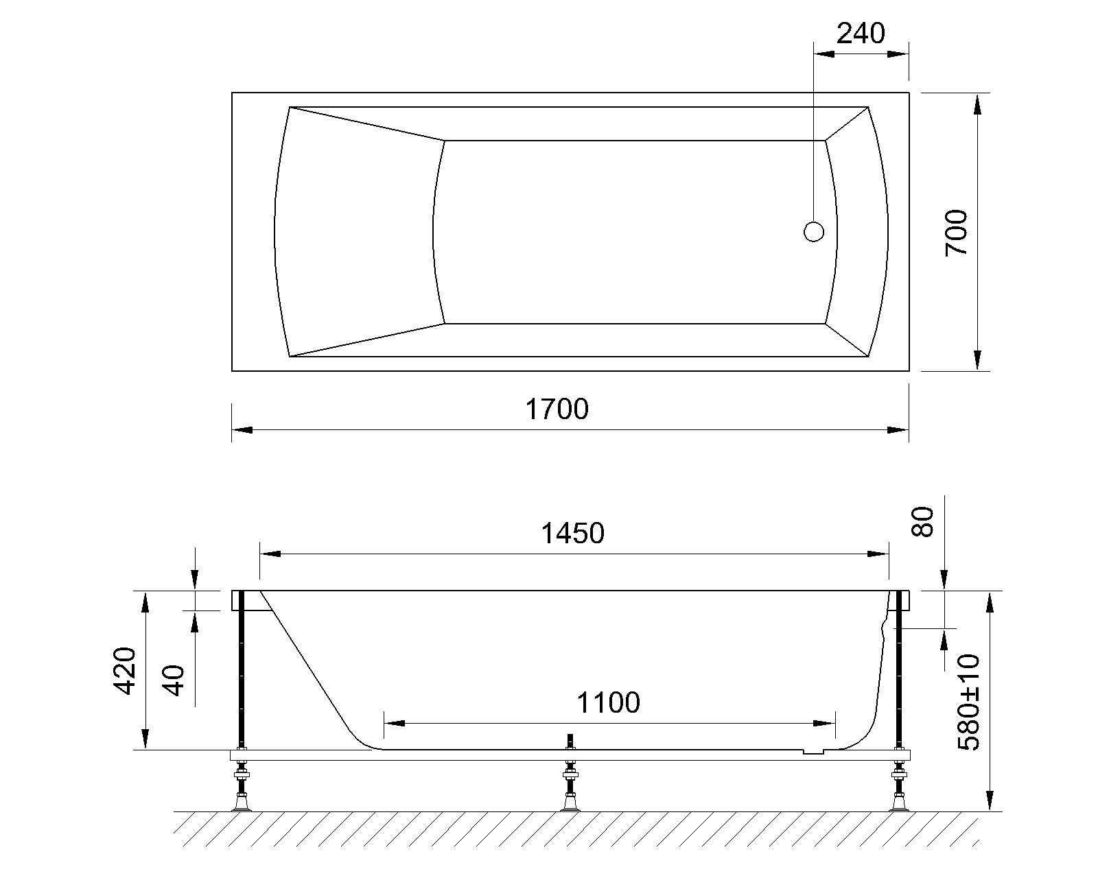 картинка Гидромассажная ванна Royal Bath VIENNA STANDART 170x70x58 