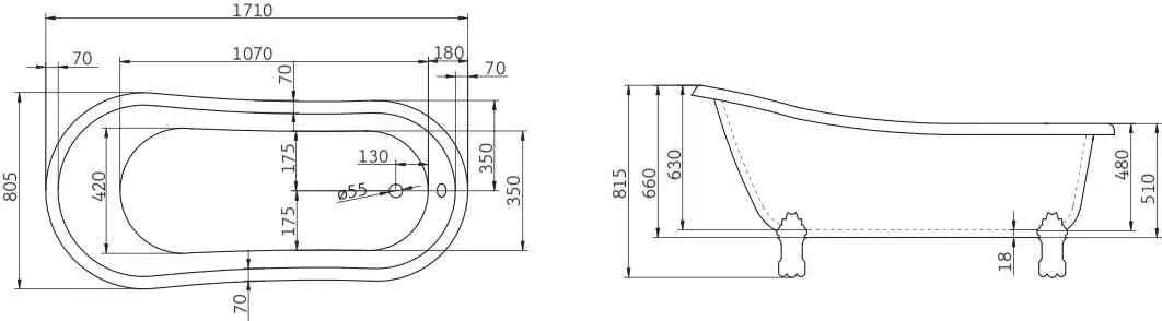 картинка Акриловая ванна BelBagno BB04 