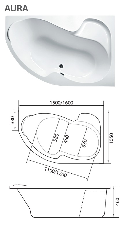 картинка Ванна Marka One AURA 160x105 L 