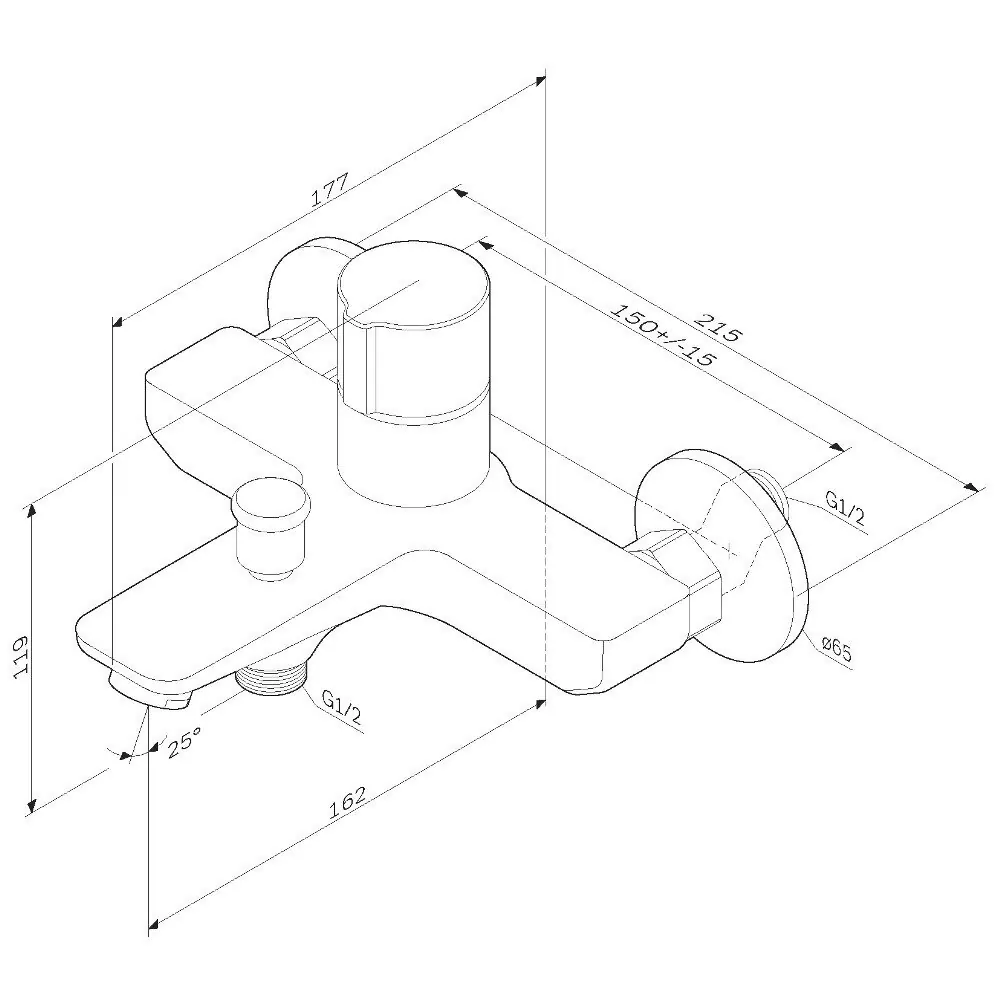 картинка Смеситель для ванны и душа AM.PM X-Joy F85A10522 