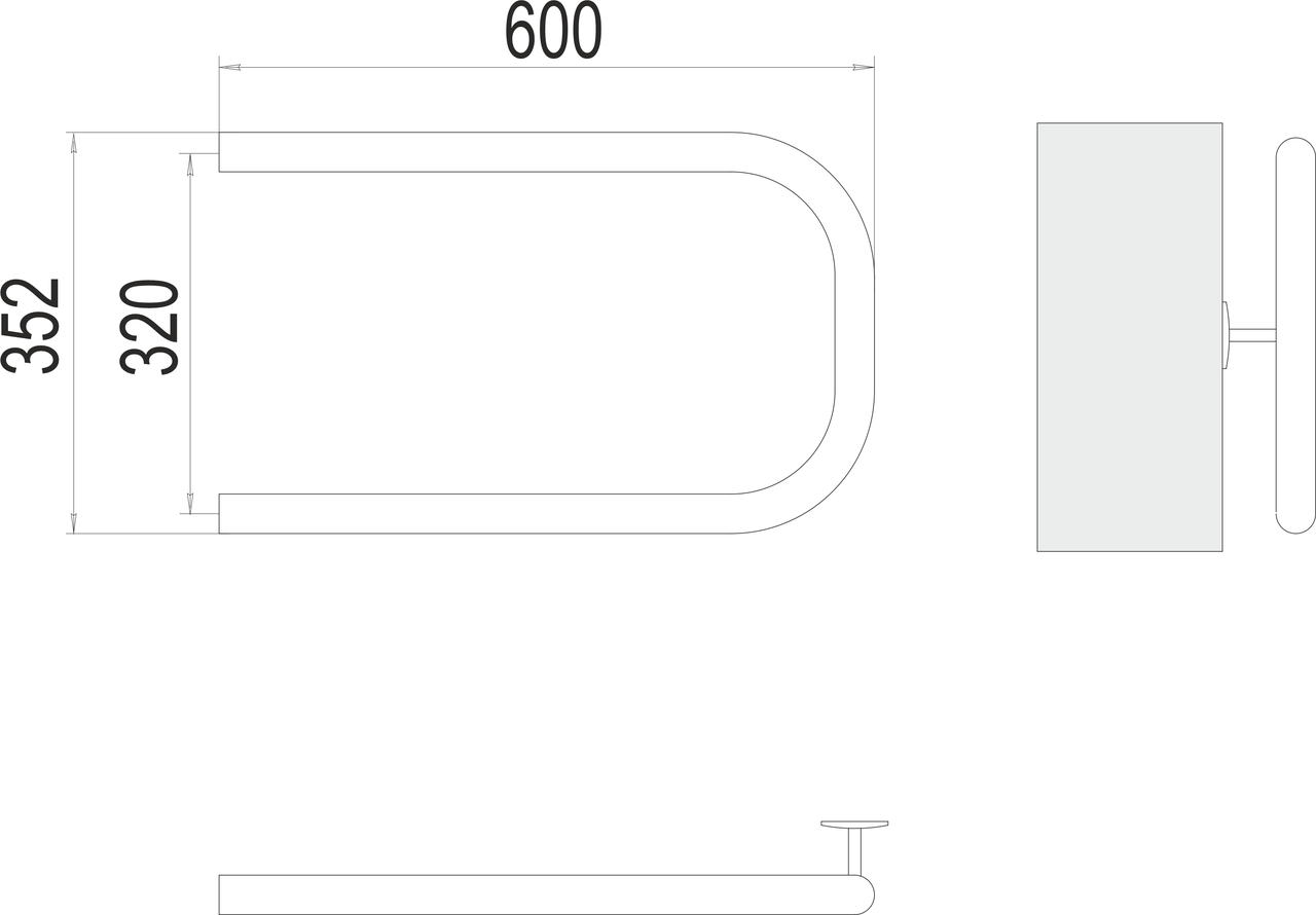картинка Полотенцесушитель водяной Terminus П-образный 1" 320х600 