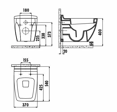 картинка Унитаз подвесной Creavit Bull с биде BL320-00CB00E-0000 