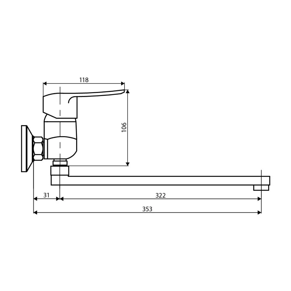 картинка Смеситель для ванны и душа Dorff Ultra D5095000 