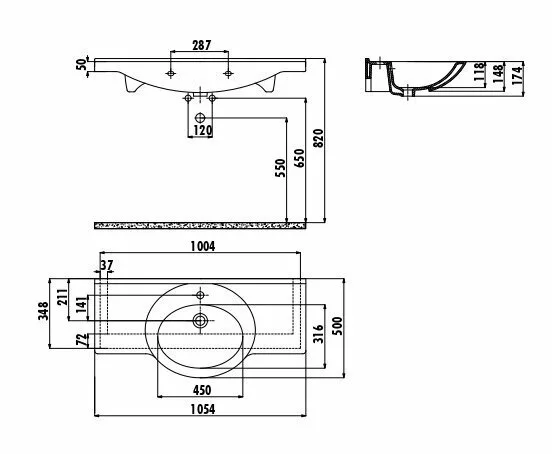 картинка Раковина Creavit ET105 ET105-00CB00E-0000 