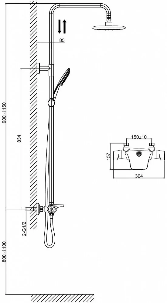 картинка Душевая стойка D&K Potsdam DA2143741B14 