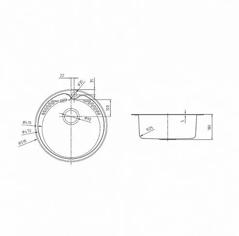 картинка Мойка кухонная из нержавеющей стали IDDIS Suno SUN51S0i77 