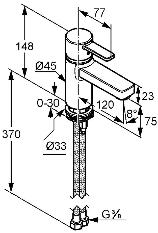 картинка Смеситель для раковины Kludi Zenta XL 382620575, хром 