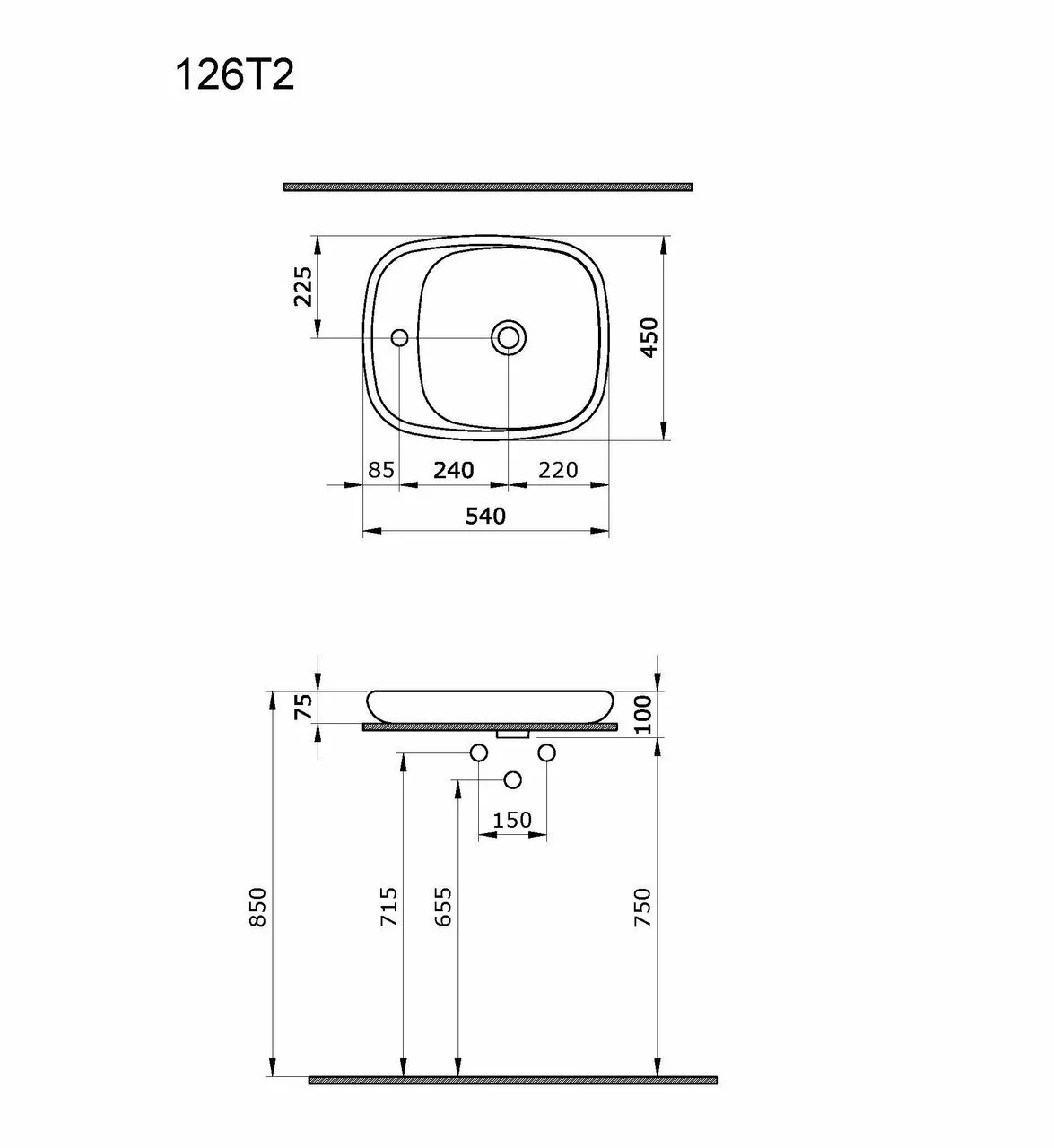 картинка Раковина Ambassador Diamond 126T20401 бежевая матовая 