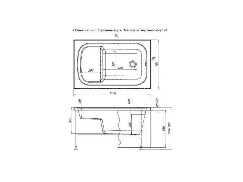 картинка Акриловая ванна Aquanet Seed 246173 