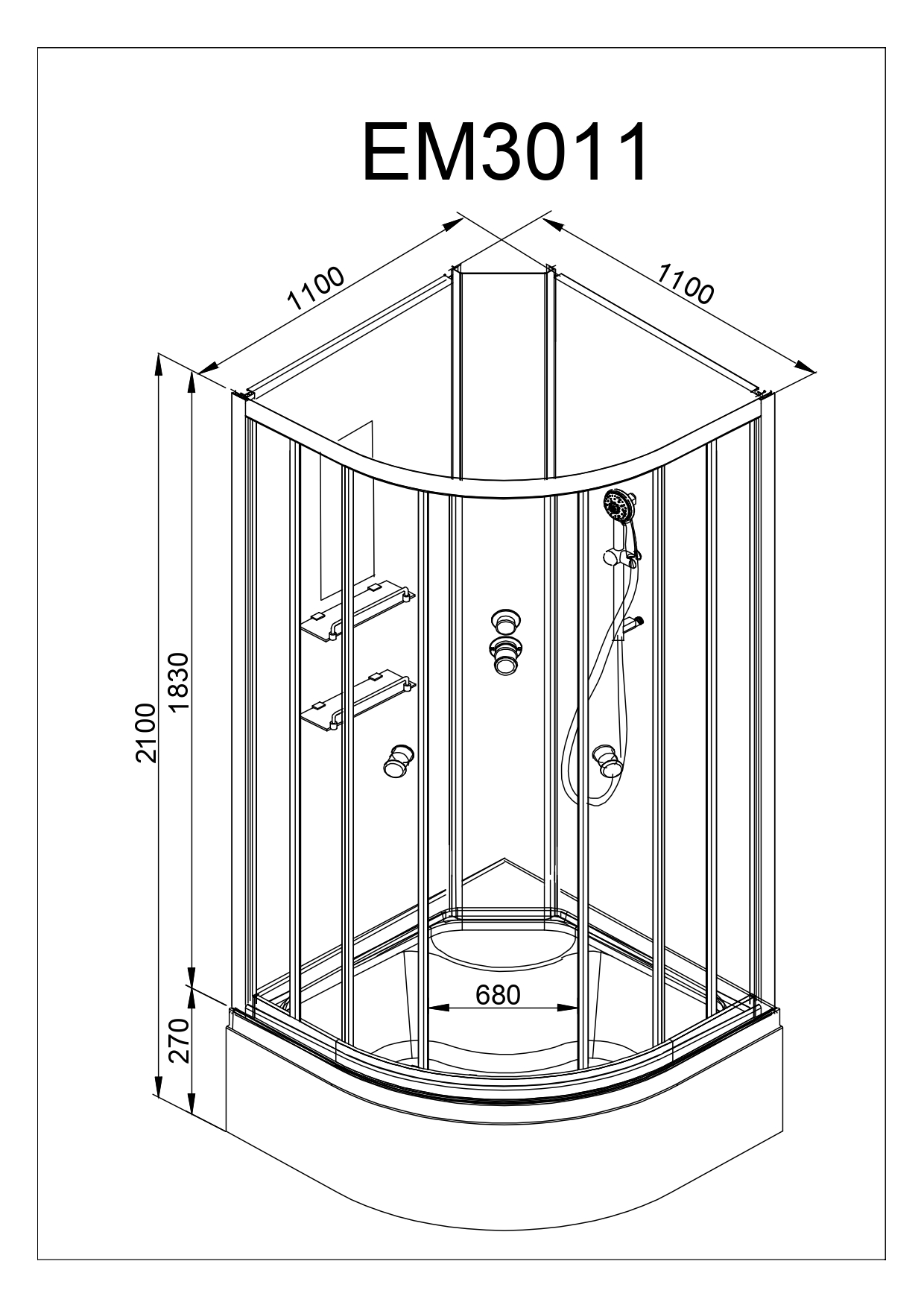 картинка Душевая кабина AvaCan EM3011 N 