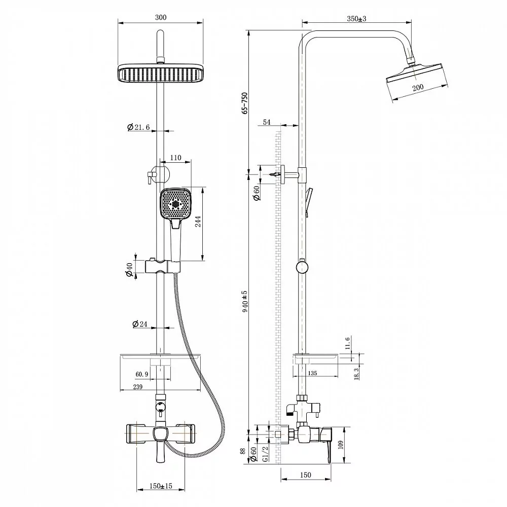 картинка Душевая стойка Lemark Evitta LM0560C 