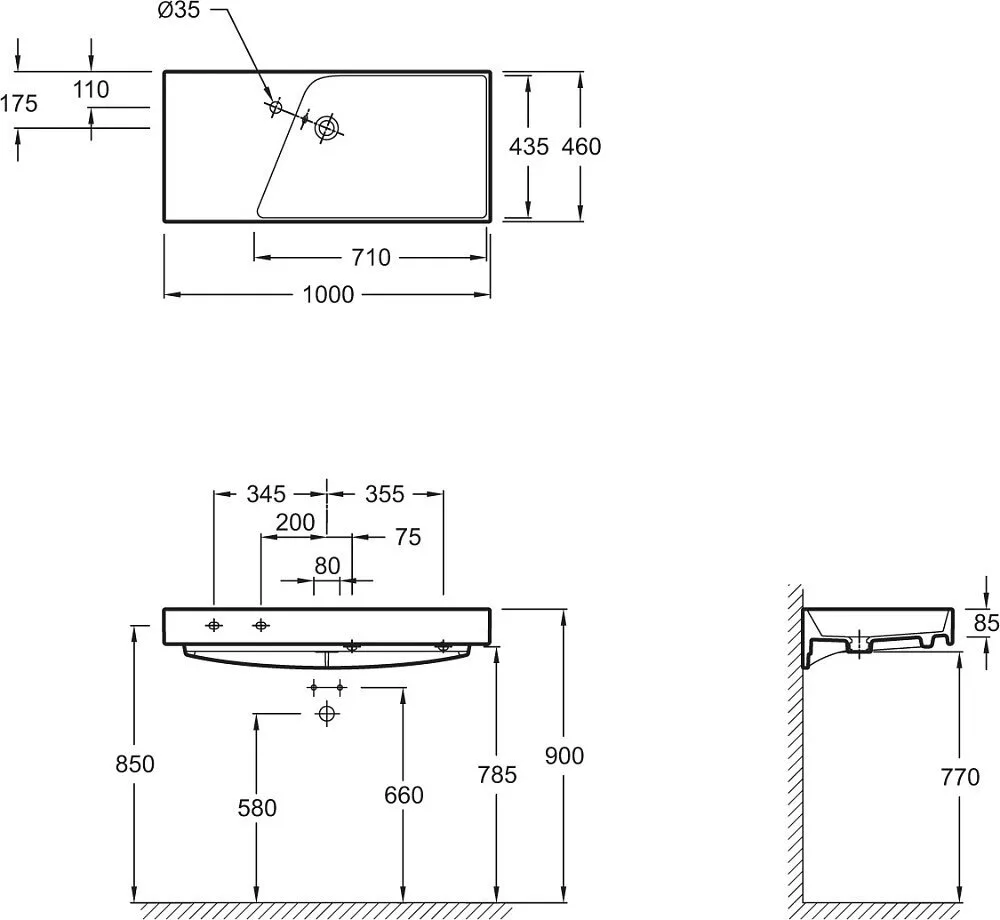 картинка Раковина Jacob Delafon Rythmik EXN112 100 см 