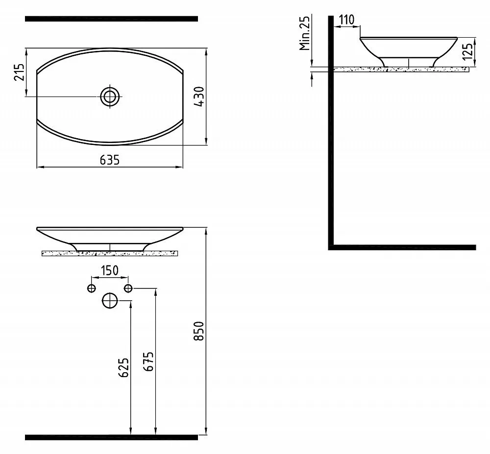 картинка Раковина Bien Harmony HRLG06301FD0W3000 